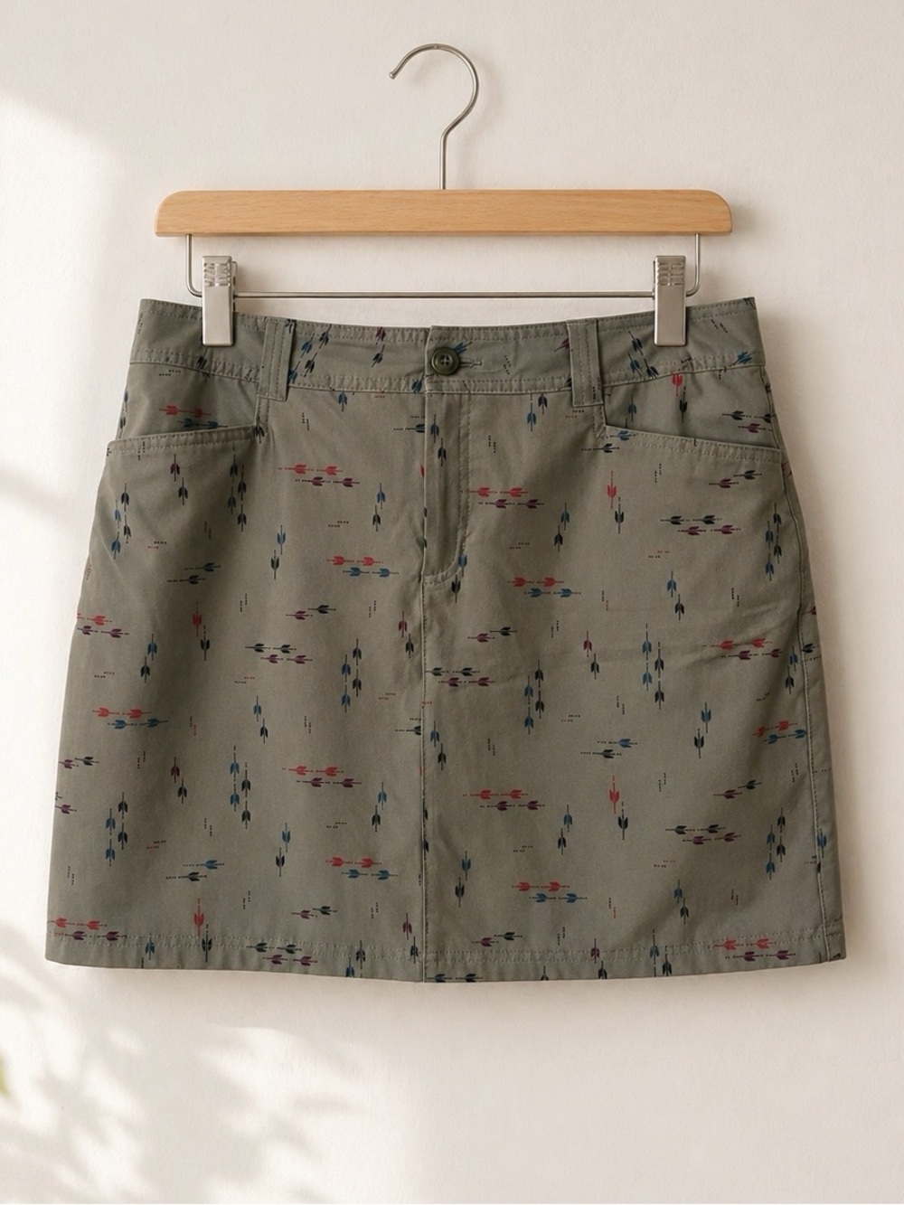 Eddie Bauer Women’s Skort 12 Hiking Skirt Shorts Olive Green Boho Outdoor